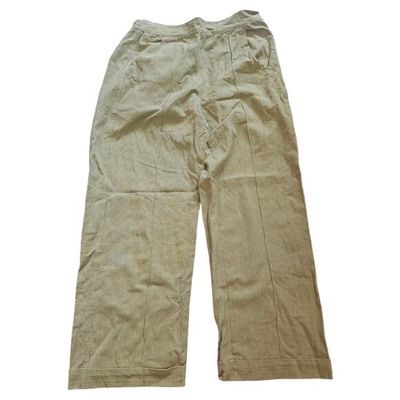 tribe a people united yellow/green striped wide leg pant Small Cotton Art Nepal - Picture 1 of 6